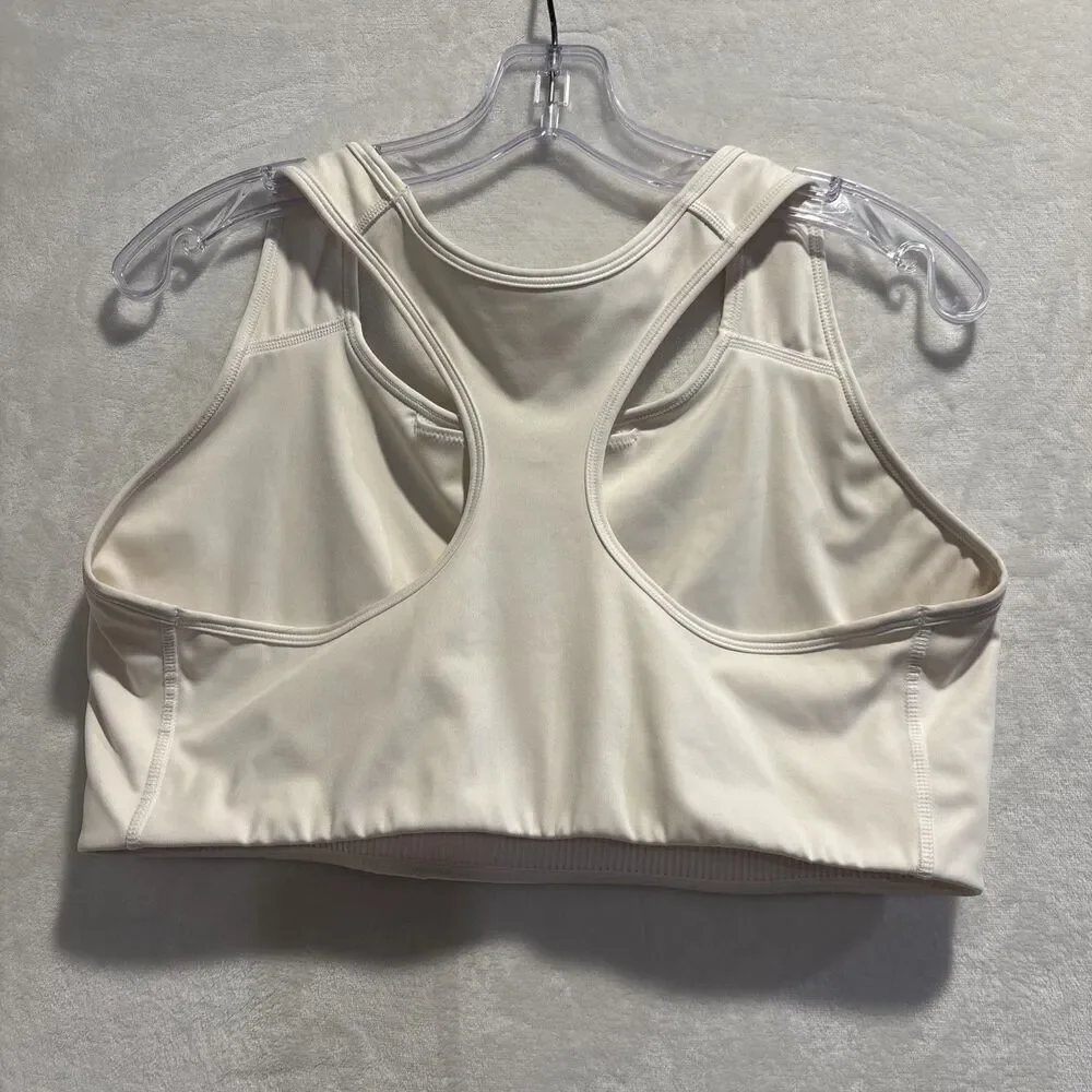 Nike Women's Swoosh Medium Support Racerback Sports Bra Plus Size 1X Ivory Cream